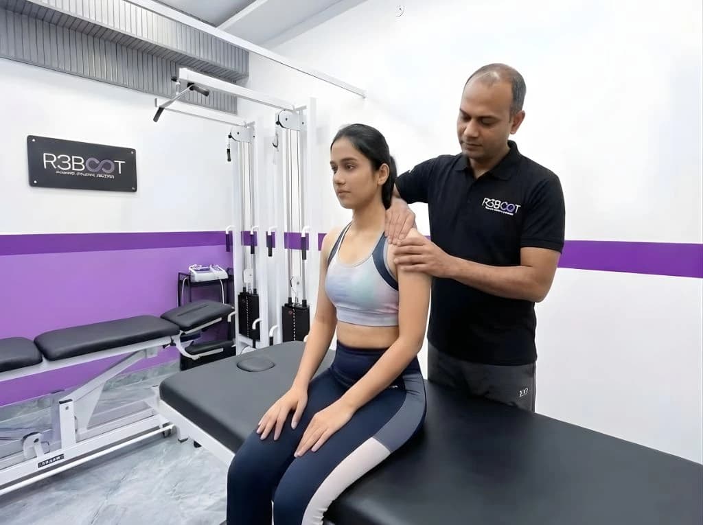 Physiotherapy session at R3BOOT Dadar Mumbai, clinical assessment and hands-on treatment